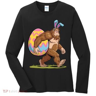 Bigfoot Easter Bunny Ears Egg Sasquatch Lover Gift Women's Long Sleeve Shirt