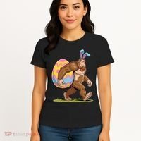 Bigfoot Easter Bunny Ears Egg Sasquatch Lover Gift Women's T-Shirt thumb 4