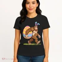Bigfoot Easter Bunny Ears Egg Sasquatch Lover Gift Women's T-Shirt thumb 4