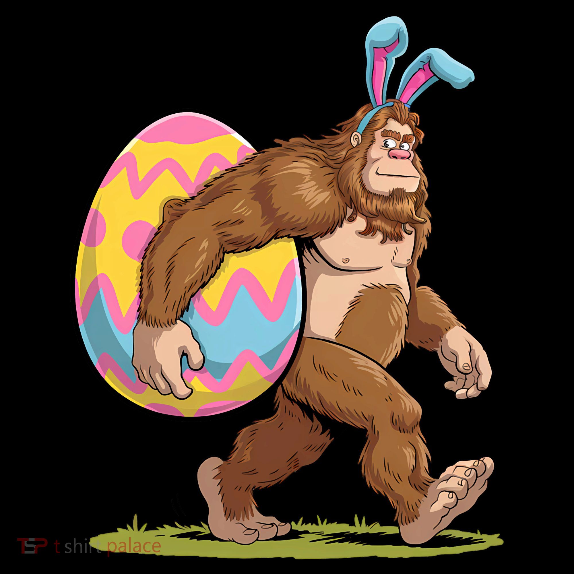 Bigfoot Easter Bunny Ears Egg Sasquatch Lover Gift Women's T-Shirt