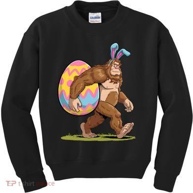 Bigfoot Easter Bunny Ears Egg Sasquatch Lover Gift Kids Sweatshirt
