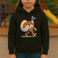 Bigfoot Easter Bunny Ears Egg Sasquatch Lover Gift Kids Hoodie thumb 3