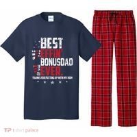 Best Effin Bonus Dad Ever Thanks For Putting Up With My Mom Pajama Set thumb 0