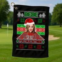 Bebe It's Cold Outside Ugly Christmas Sweater Golf Towel thumb 1