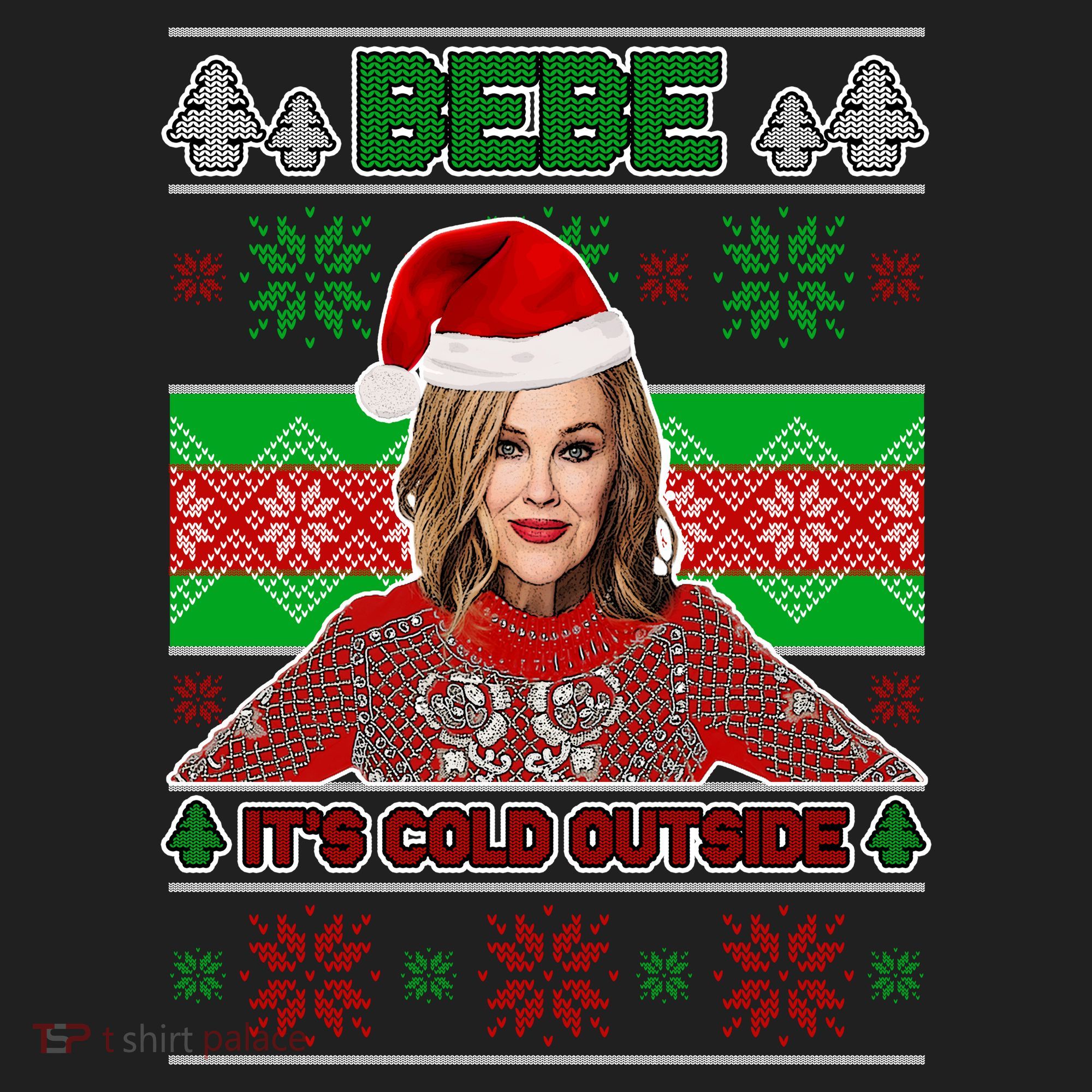Bebe It's Cold Outside Ugly Christmas Sweater Golf Towel