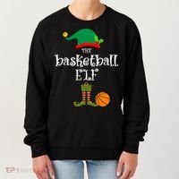 Basketball Elf Christmas Sport Holidays Great Gift Women's Sweatshirt thumb 0