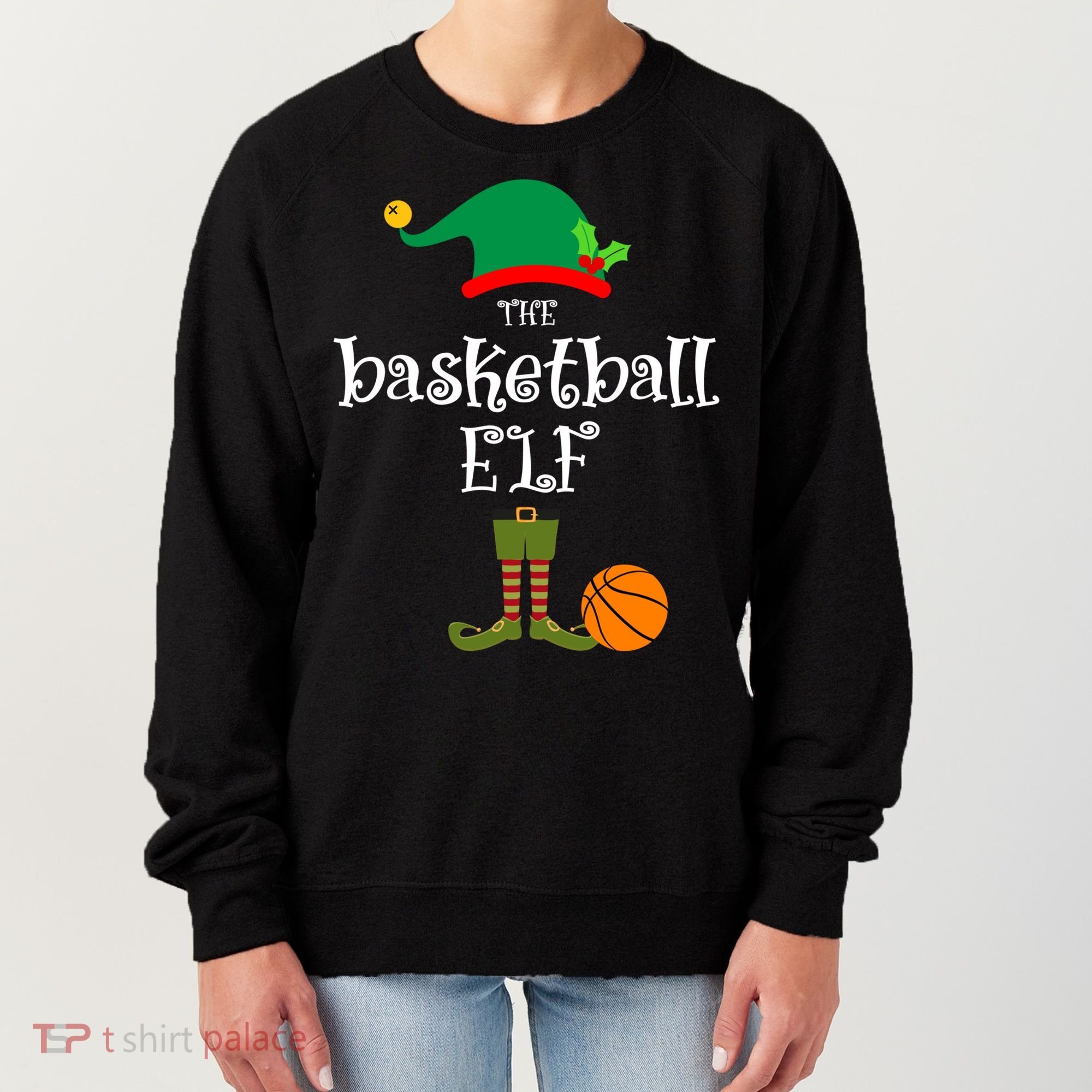 Basketball Elf Christmas Sport Holidays Great Gift Women's Sweatshirt