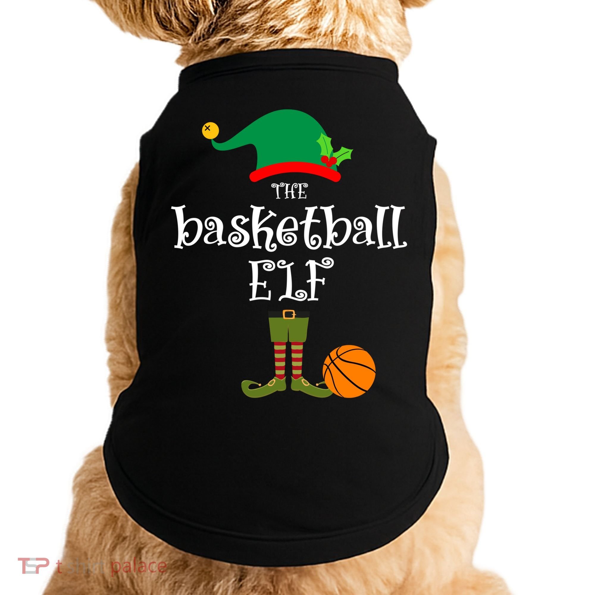 Basketball Elf Christmas Sport Holidays Great Gift Doggie Tank