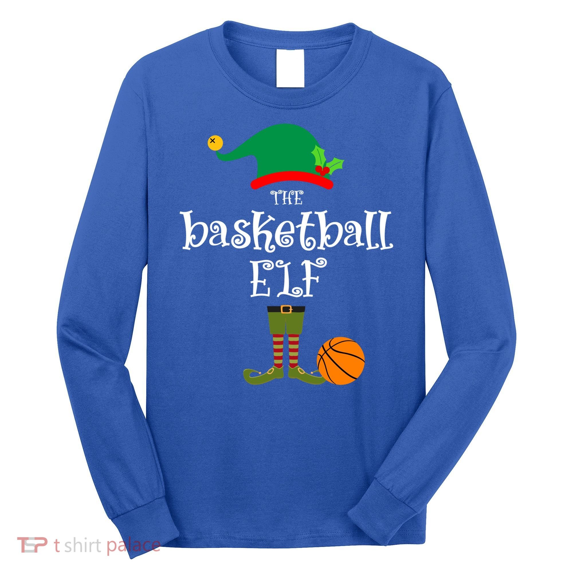 Basketball Elf Christmas Sport Holidays Great Gift Long Sleeve Shirt
