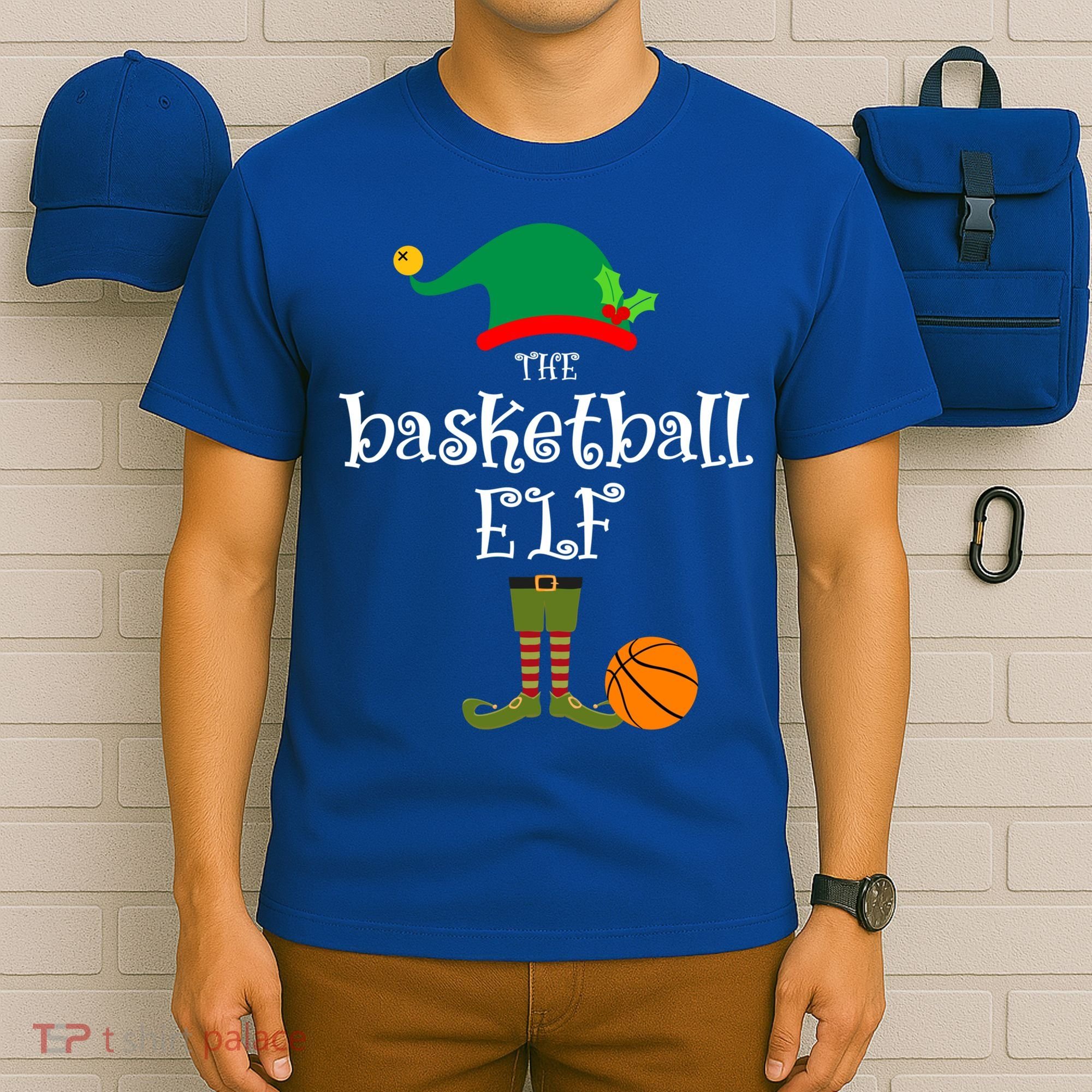 Basketball Elf Christmas Sport Holidays Great Gift T-Shirt