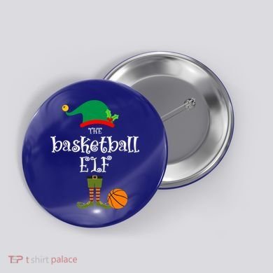 Basketball Elf Christmas Sport Holidays Great Gift Button