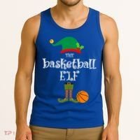 Basketball Elf Christmas Sport Holidays Great Gift Tank Top thumb 3