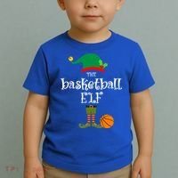 Basketball Elf Christmas Sport Holidays Great Gift Toddler T-Shirt thumb 2
