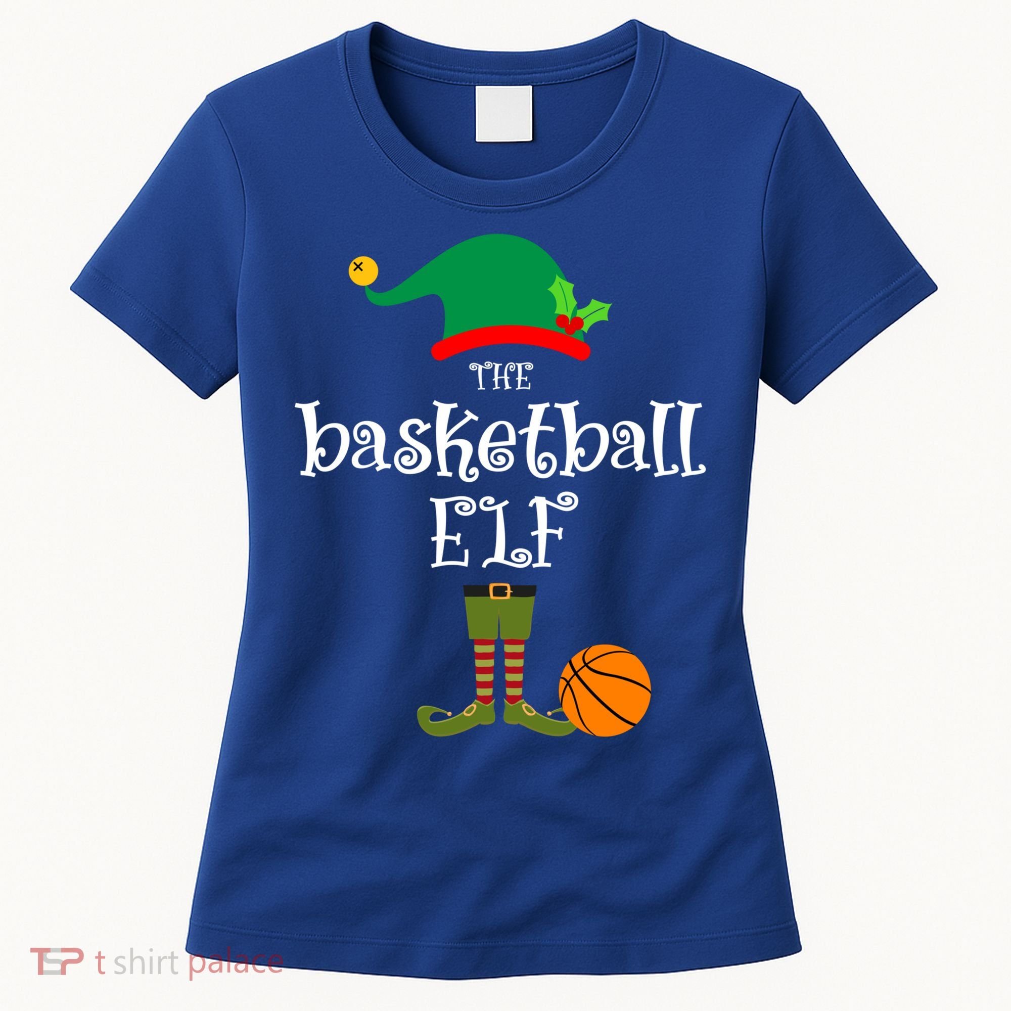 Basketball Elf Christmas Sport Holidays Great Gift Women's T-Shirt