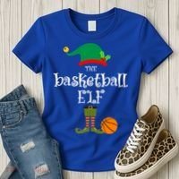 Basketball Elf Christmas Sport Holidays Great Gift Women's T-Shirt thumb 3