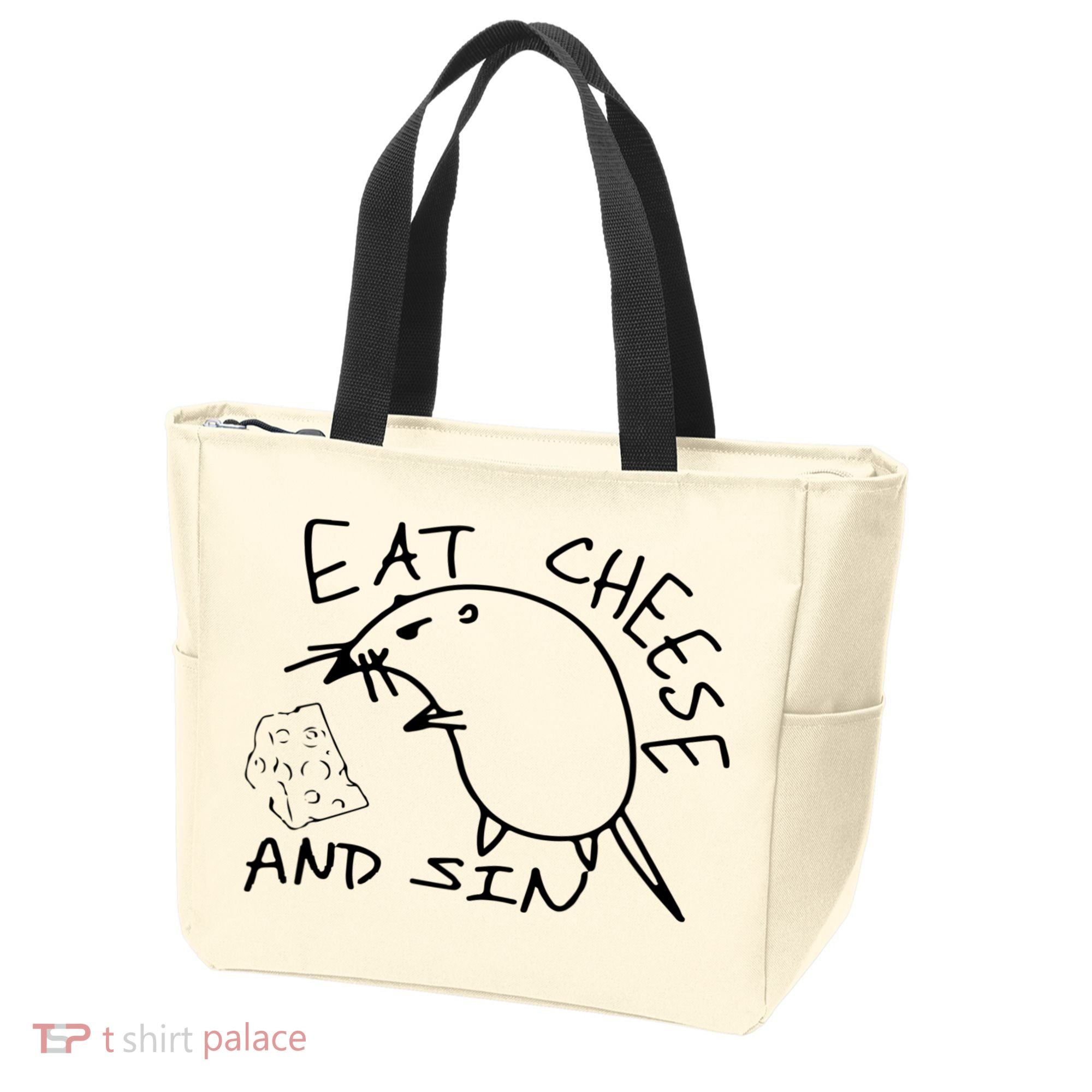 Buy Eat Cheese And Sin Funny Rat Tote Bag