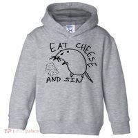 Buy Eat Cheese And Sin Funny Rat Toddler Hoodie thumb 0
