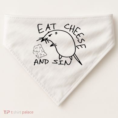 Buy Eat Cheese And Sin Funny Rat USA-Made Doggie Bandana