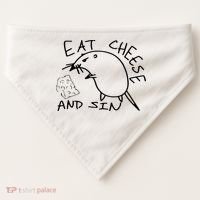 Buy Eat Cheese And Sin Funny Rat USA-Made Doggie Bandana thumb 0