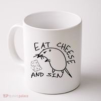 Buy Eat Cheese And Sin Funny Rat Coffee Mug thumb 0