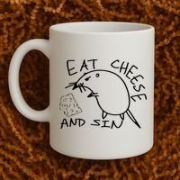 Buy Eat Cheese And Sin Funny Rat Coffee Mug thumb 2