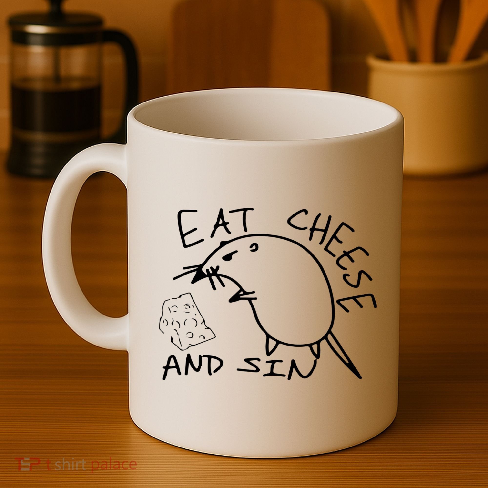 Buy Eat Cheese And Sin Funny Rat Coffee Mug