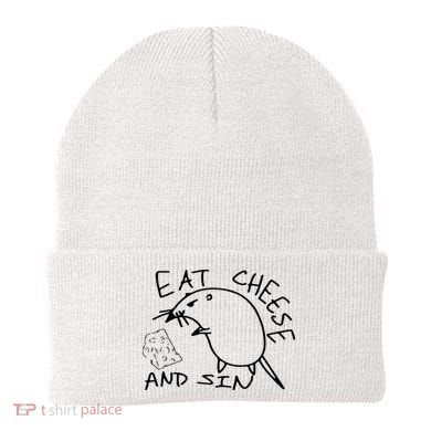 Buy Eat Cheese And Sin Funny Rat Beanie