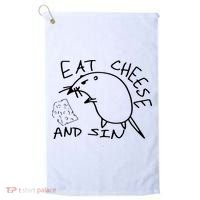 Buy Eat Cheese And Sin Funny Rat Golf Towel thumb 0