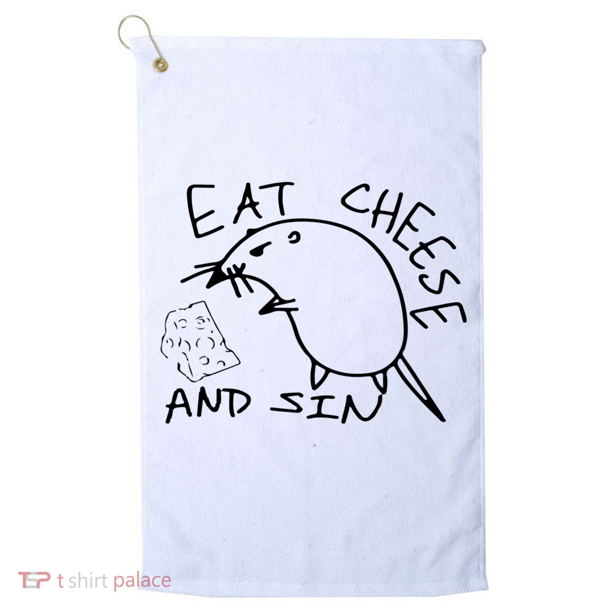 Buy Eat Cheese And Sin Funny Rat Golf Towel