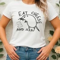 Buy Eat Cheese And Sin Funny Rat Women's T-Shirt thumb 2