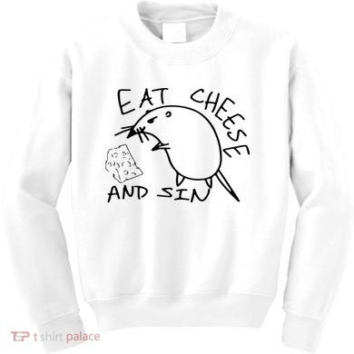 Buy Eat Cheese And Sin Funny Rat Kids Sweatshirt
