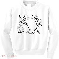 Buy Eat Cheese And Sin Funny Rat Kids Sweatshirt thumb 0