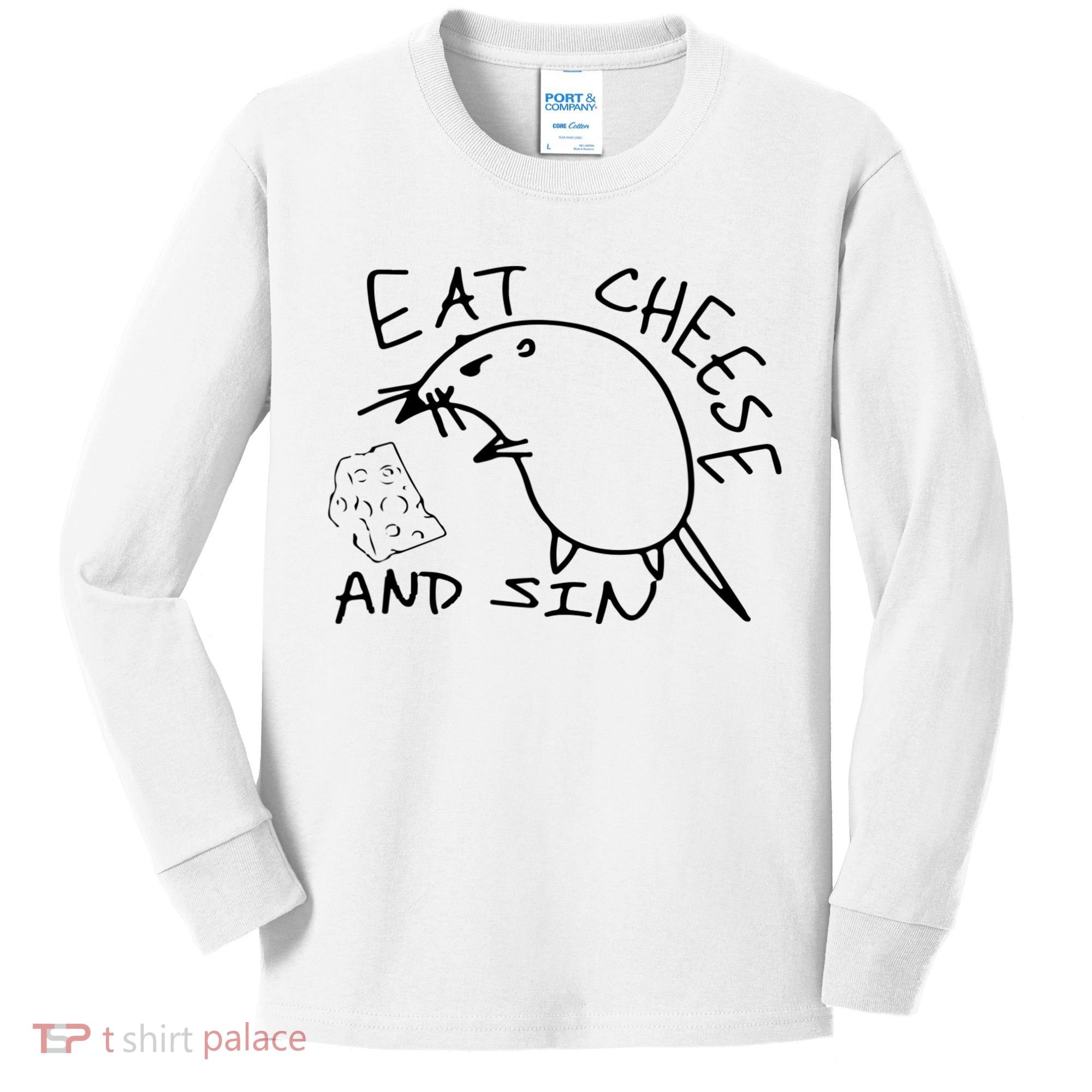 Buy Eat Cheese And Sin Funny Rat Kids Long Sleeve Shirt