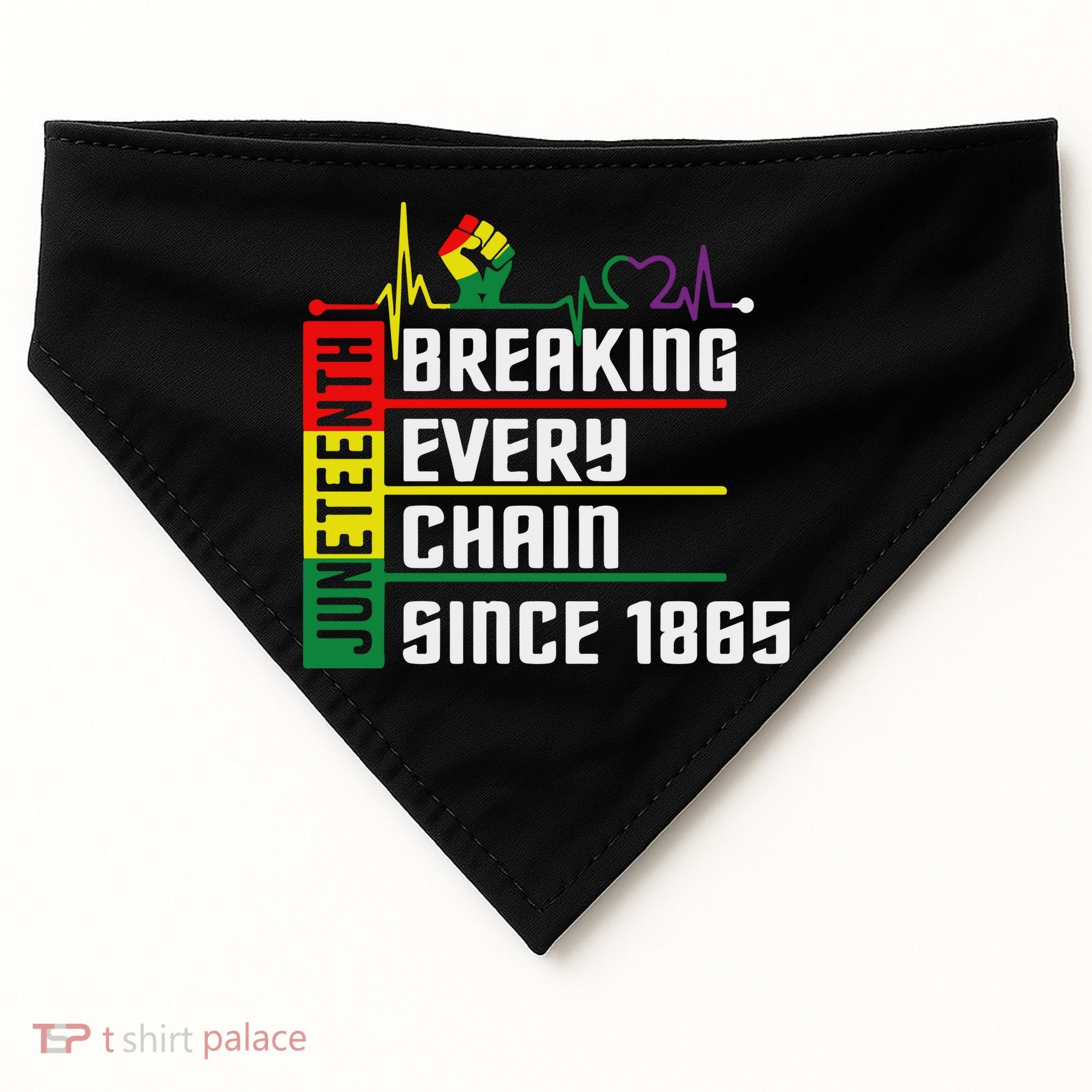 Breaking Every Chain Since 1865, Juneteenth 1865 USA-Made Doggie Bandana