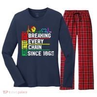 Breaking Every Chain Since 1865 Juneteenth Black History Women's Long Sleeve Flannel Pajama Set  thumb 0
