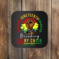 Breaking Every Chain Since 1865  Juneteenth Freedom Coaster thumb 0