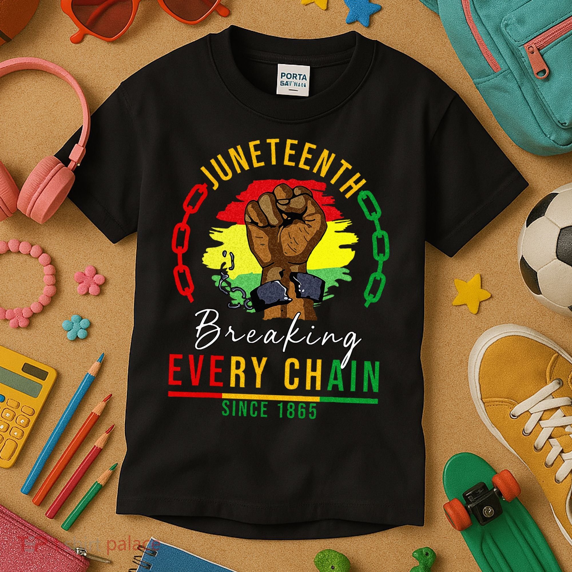 Breaking Every Chain Since 1865  Juneteenth Freedom Kids T-Shirt