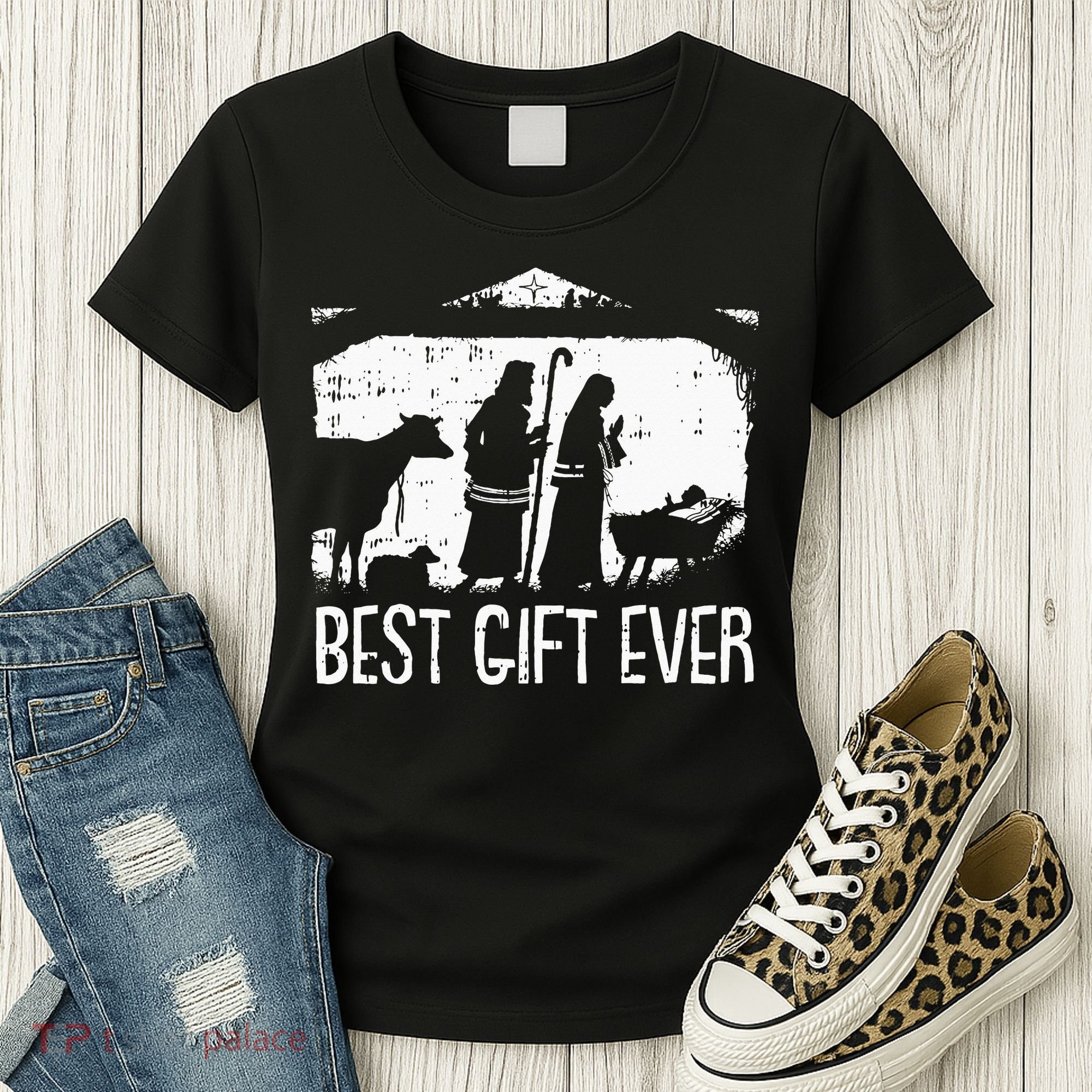 Best Ever Christmas Cool Jesus Nativity Scene Christian Women's T-Shirt