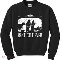 Best Ever Christmas Cool Jesus Nativity Scene Christian Kids Sweatshirt thumb 0