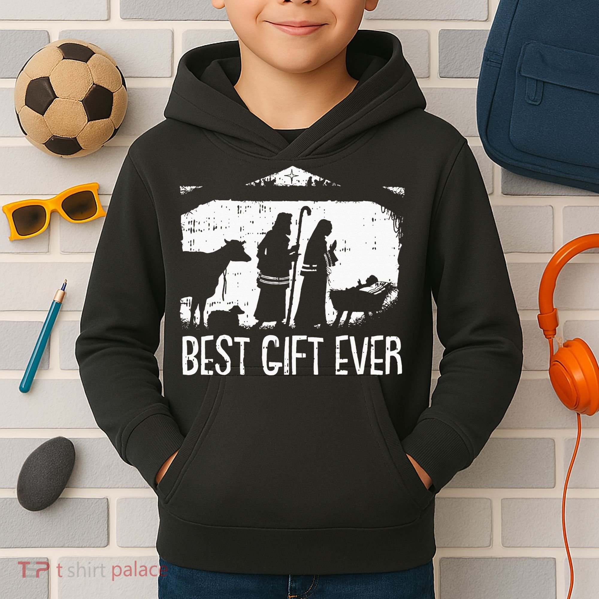 Best Ever Christmas Cool Jesus Nativity Scene Christian Kids Hoodie