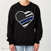 Because He's Mine I Walk This Line Back The Blue Women's Sweatshirt thumb 0