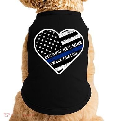 Because He's Mine I Walk This Line Back The Blue Doggie Tank