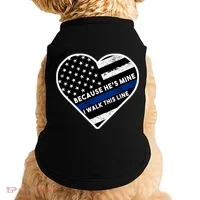 Because He's Mine I Walk This Line Back The Blue Doggie Tank thumb 0