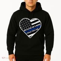 Because He's Mine I Walk This Line Back The Blue Hoodie thumb 2