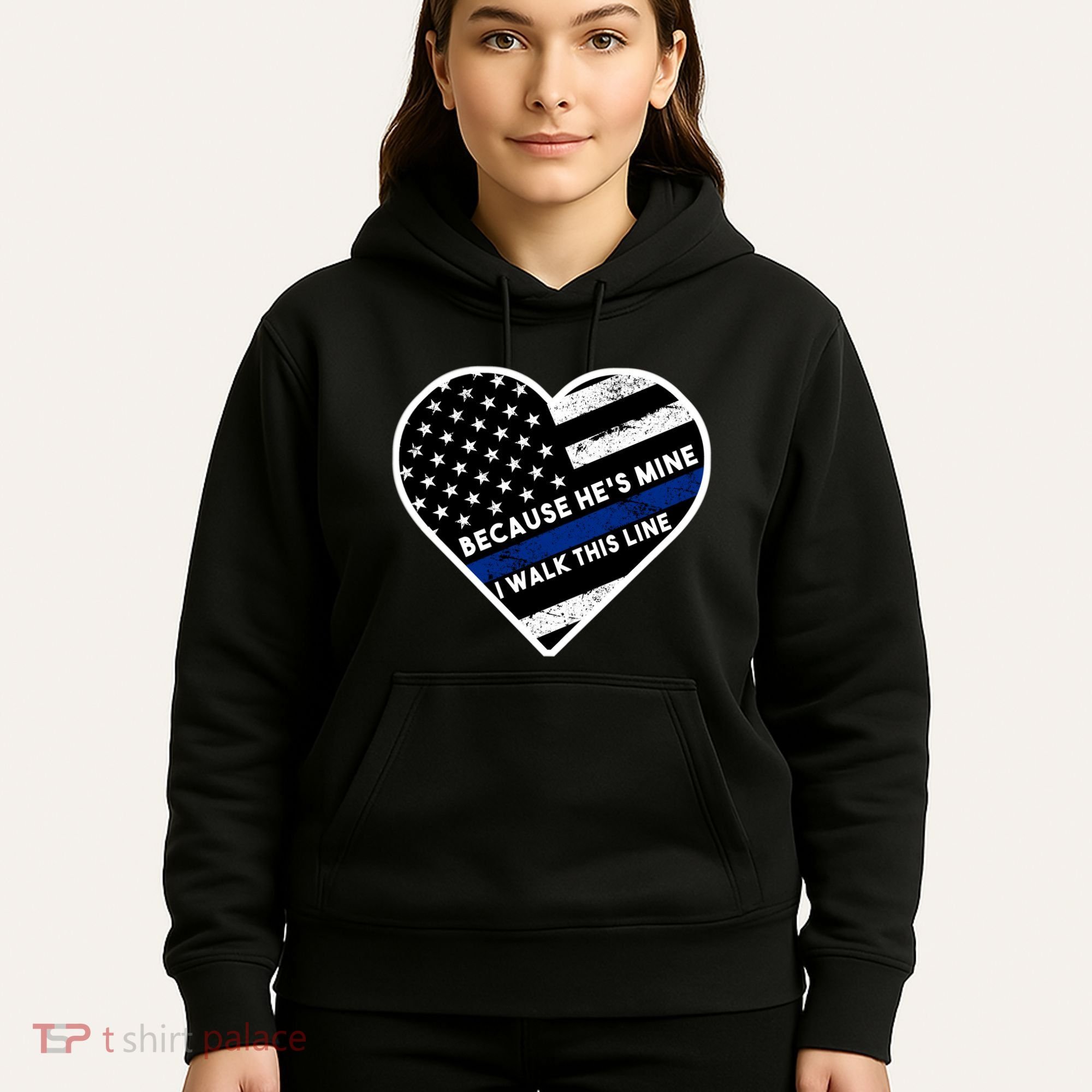 Because He's Mine I Walk This Line Back The Blue Hoodie