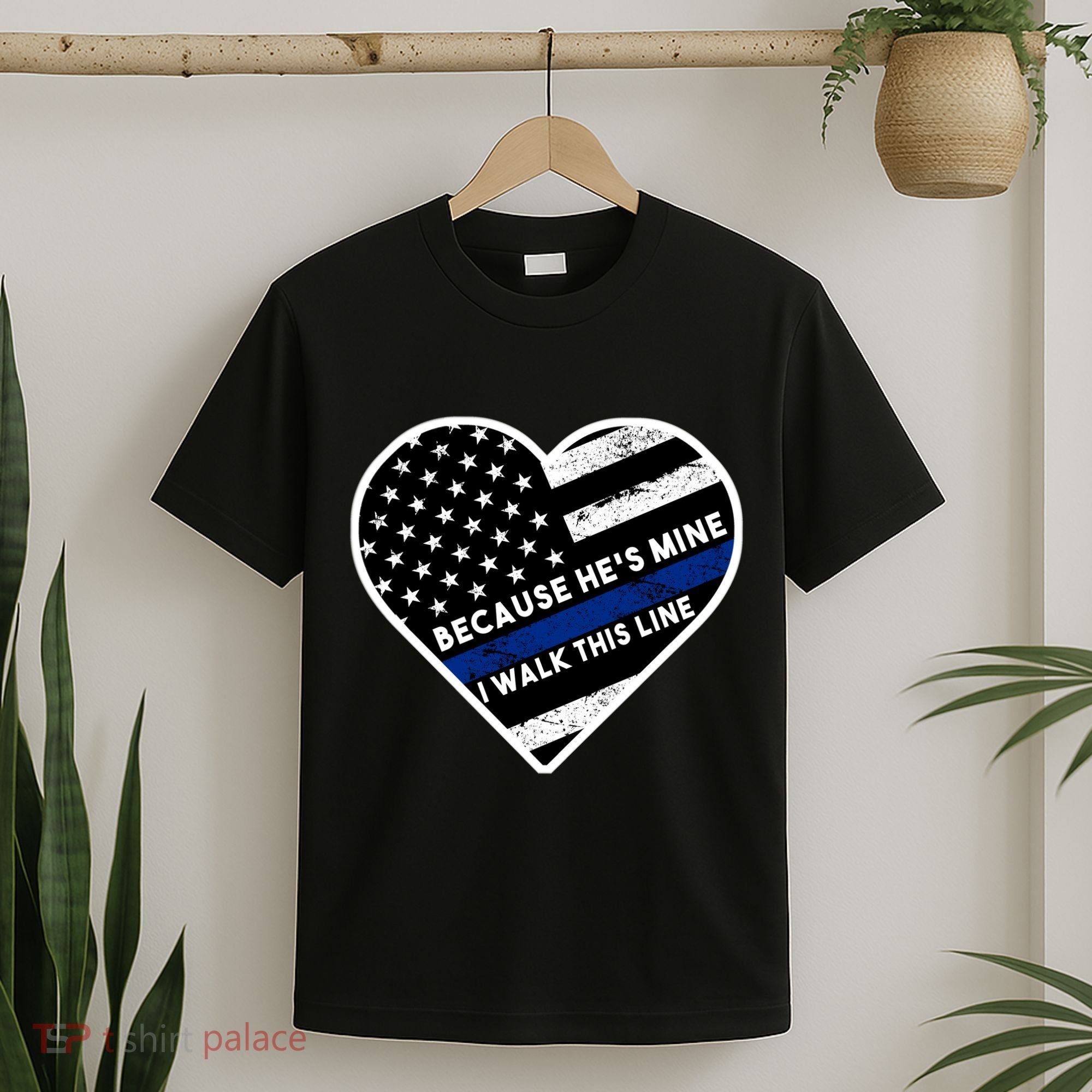 Because He's Mine I Walk This Line Back The Blue T-Shirt