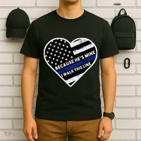 Because He's Mine I Walk This Line Back The Blue T-Shirt thumb 6