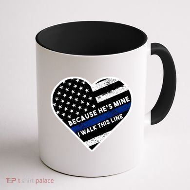 Because He's Mine I Walk This Line Back The Blue Coffee Mug back