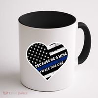 Because He's Mine I Walk This Line Back The Blue Coffee Mug thumb 1