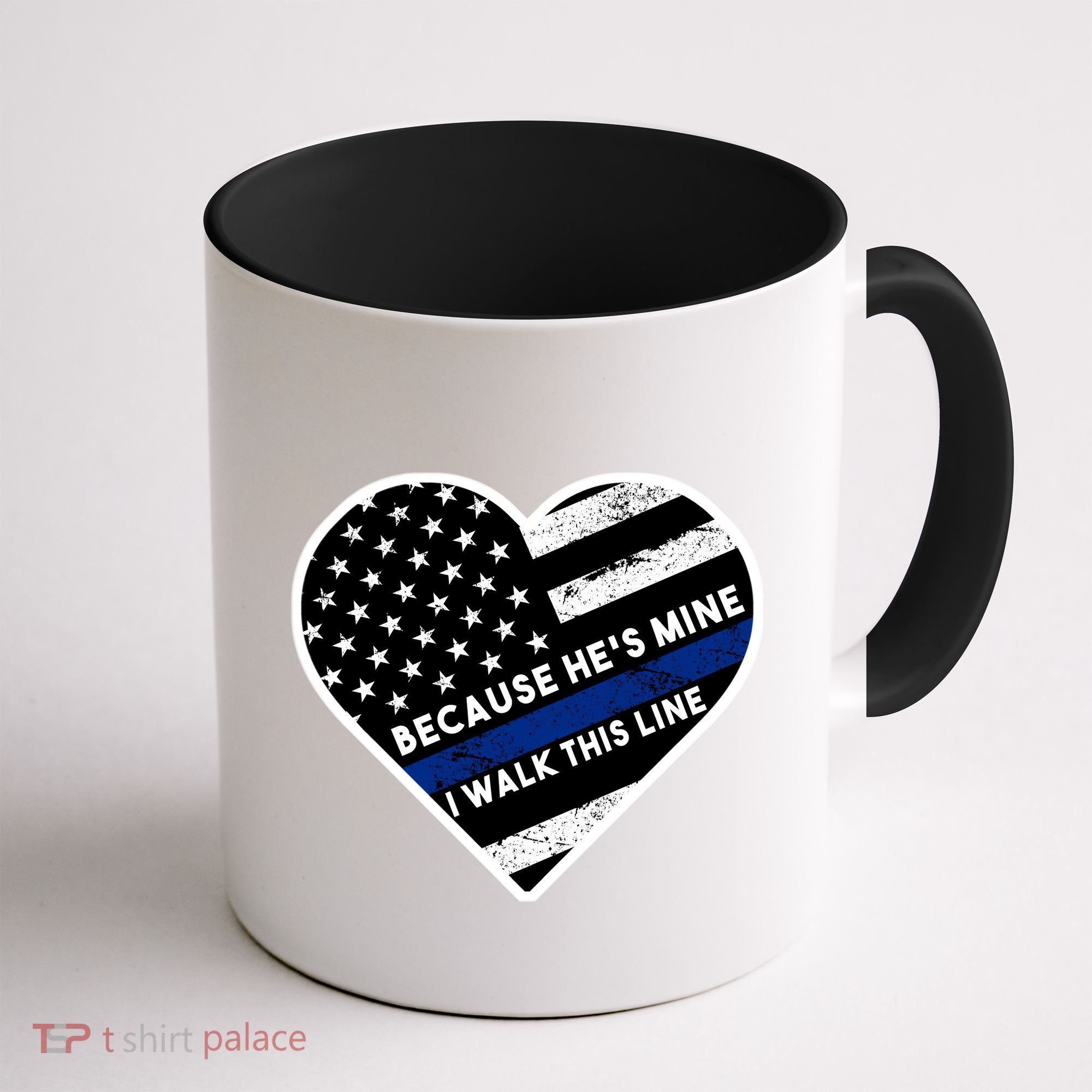 Because He's Mine I Walk This Line Back The Blue Coffee Mug